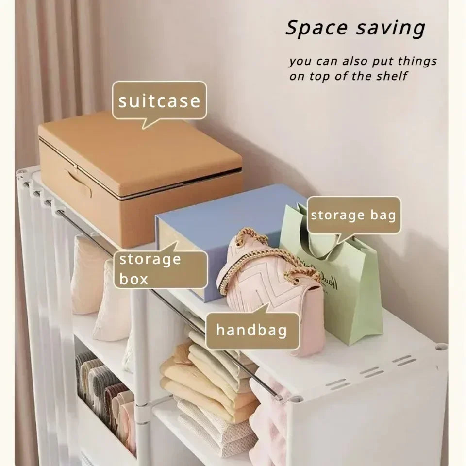 6/5 Layers Dustproof Wardrobe Storage Cabinet Bookshelf - Ongo24