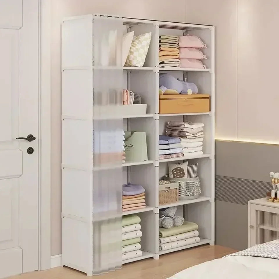 6/5 Layers Dustproof Wardrobe Storage Cabinet Bookshelf - Ongo24