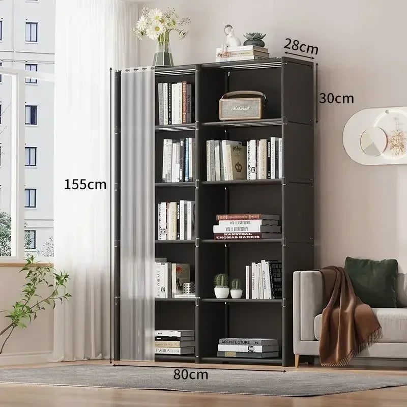 6/5 Layers Dustproof Wardrobe Storage Cabinet Bookshelf - Ongo24