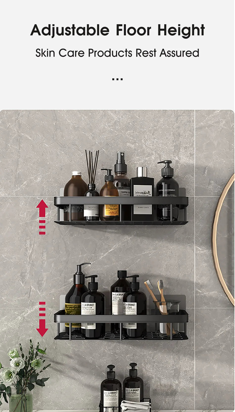 No Drill Wall Mount Bathroom Corner Shelf - Ongo24