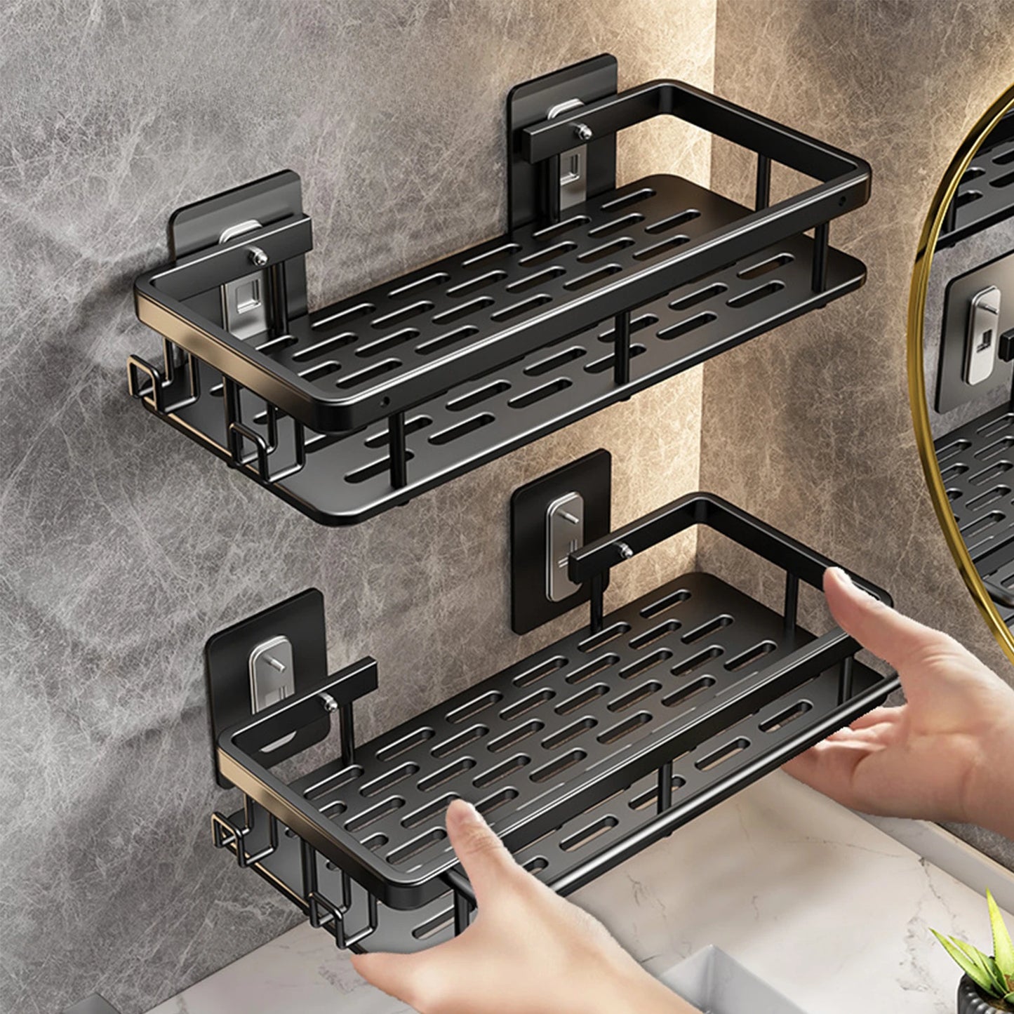 No Drill Wall Mounted Bathroom Shelf - Ongo24