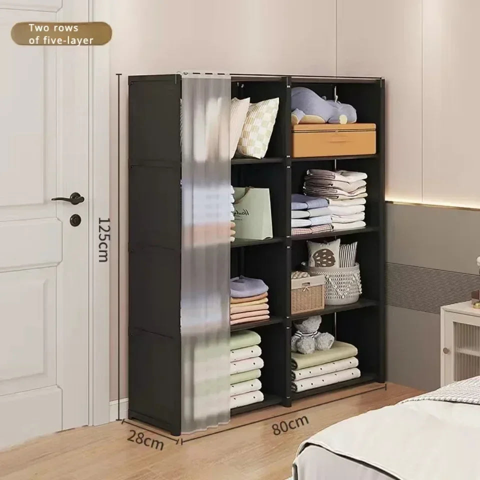 6/5 Layers Dustproof Wardrobe Storage Cabinet Bookshelf - Ongo24