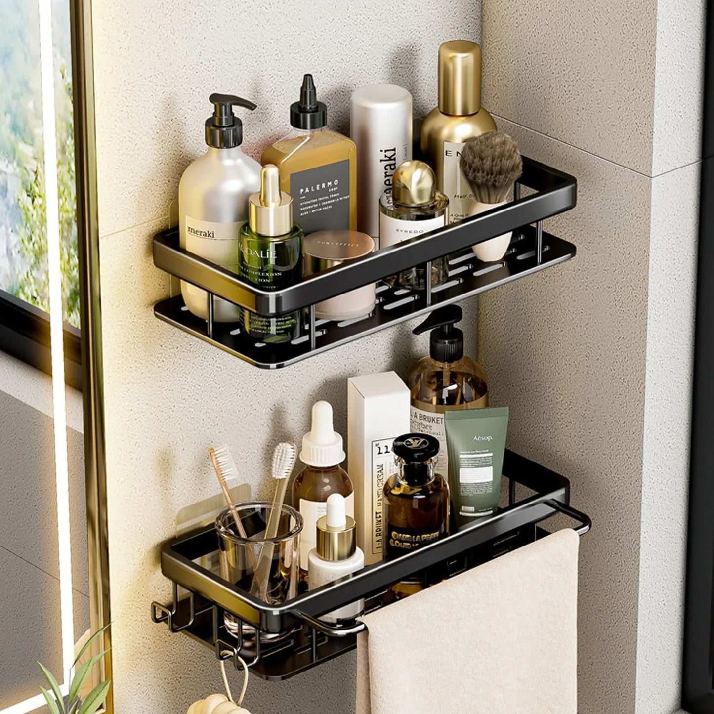 No Drill Wall Mounted Bathroom Shelf - Ongo24