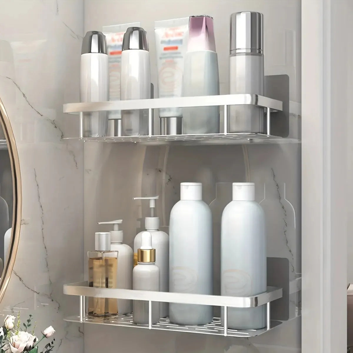 No Drill Wall Mount Bathroom Corner Shelf - Ongo24
