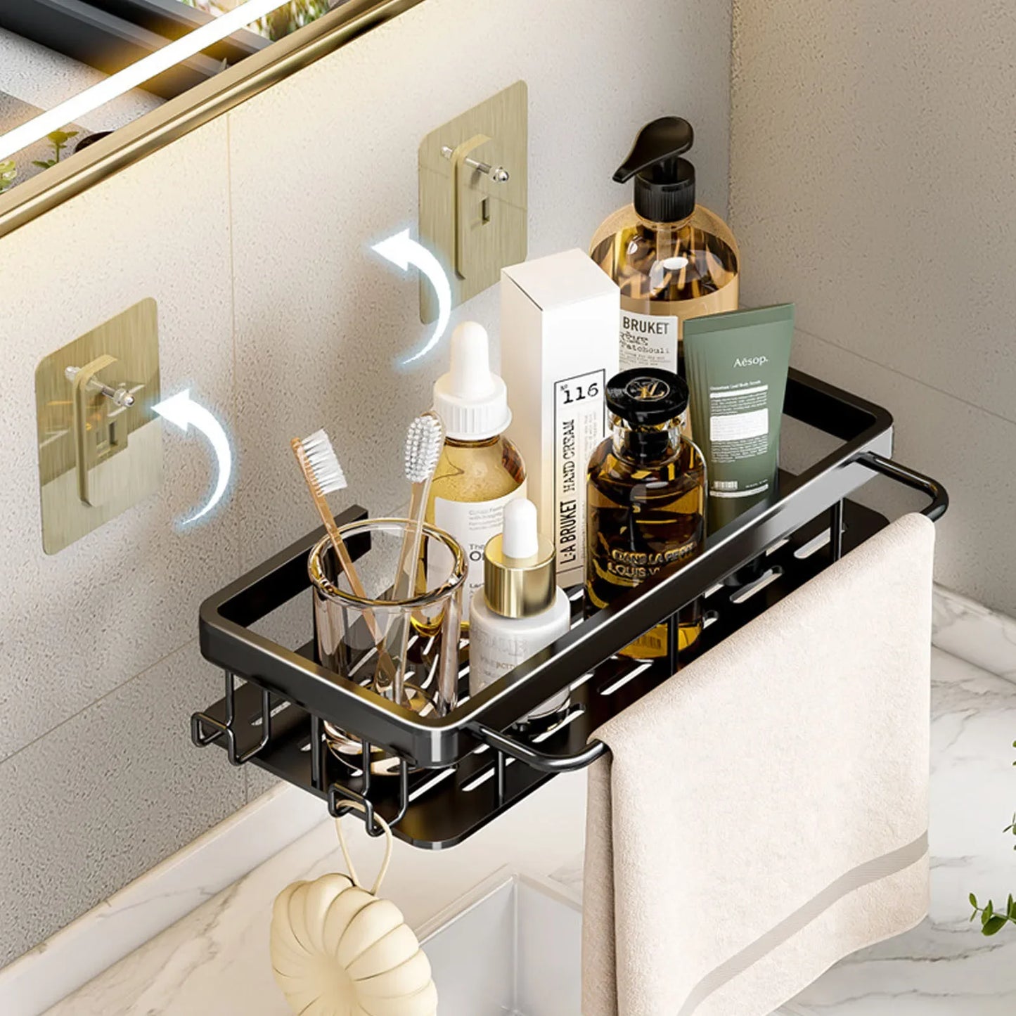 No Drill Wall Mounted Bathroom Shelf - Ongo24