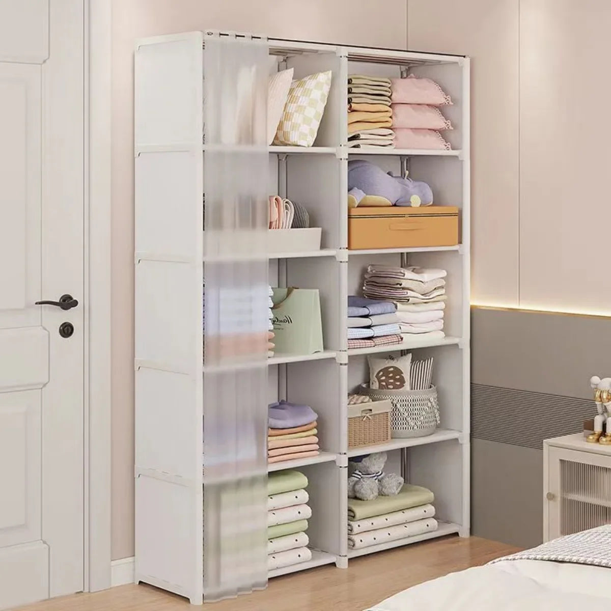 6/5 Layers Dustproof Wardrobe Storage Cabinet Bookshelf - Ongo24