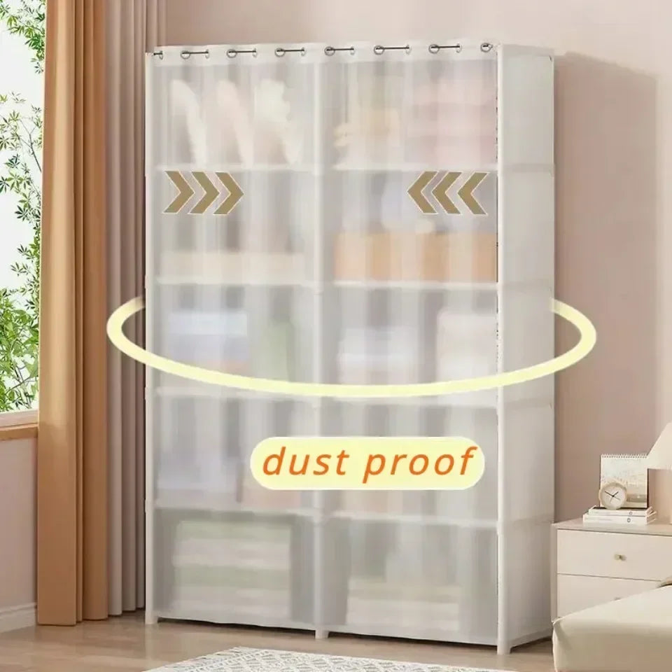 6/5 Layers Dustproof Wardrobe Storage Cabinet Bookshelf - Ongo24