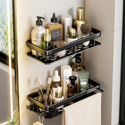 No Drill Wall Mounted Bathroom Shelf