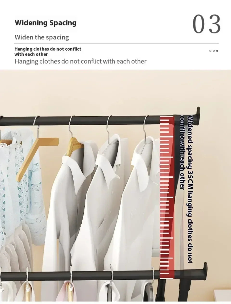 Movable Double Clothes Rack