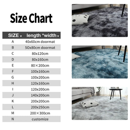 Gray Plush Carpet Soft Velvet Anti-Slip Rug