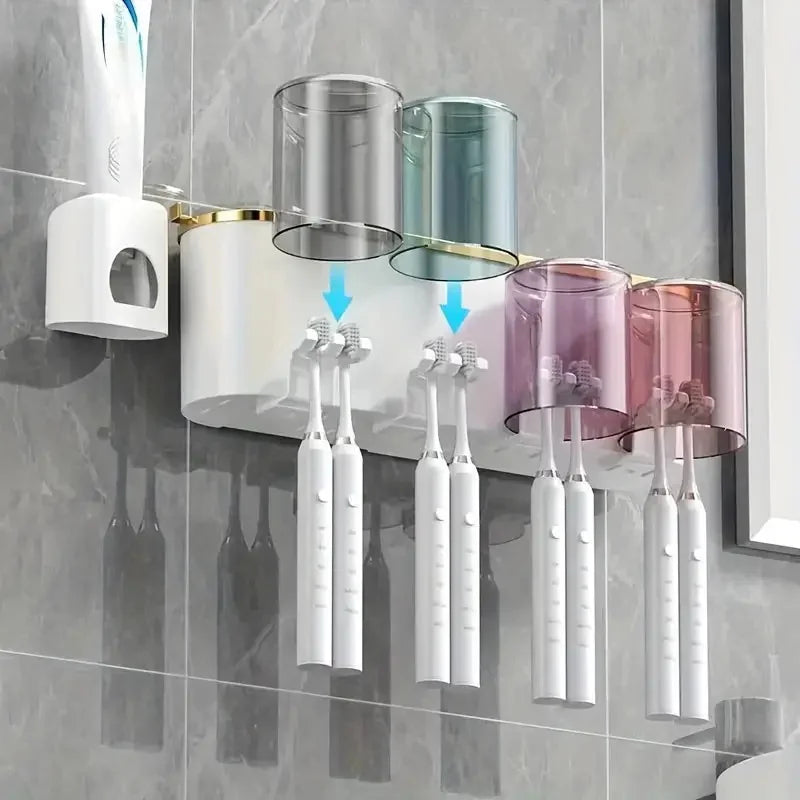 Wall Mounted Toothbrush Rack Set