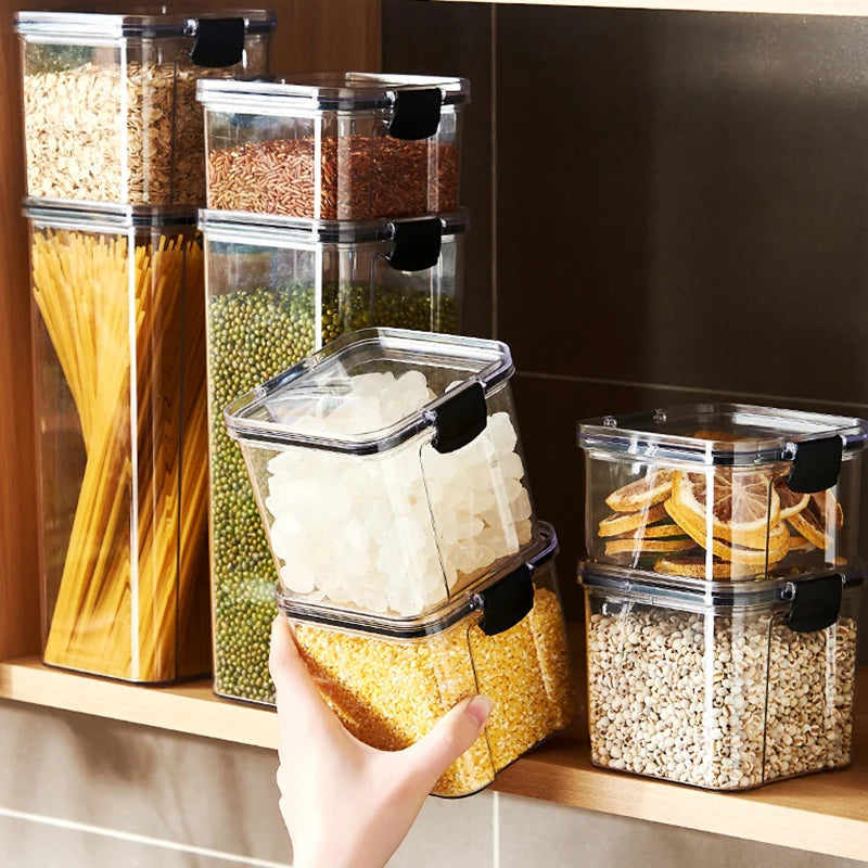 Sealed Kitchen Grain Storage Jars Set