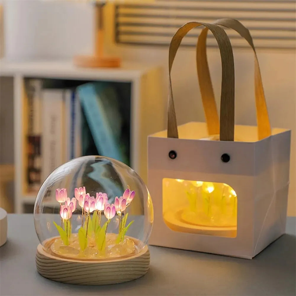 Handmade Artificial Tulip LED Night Light