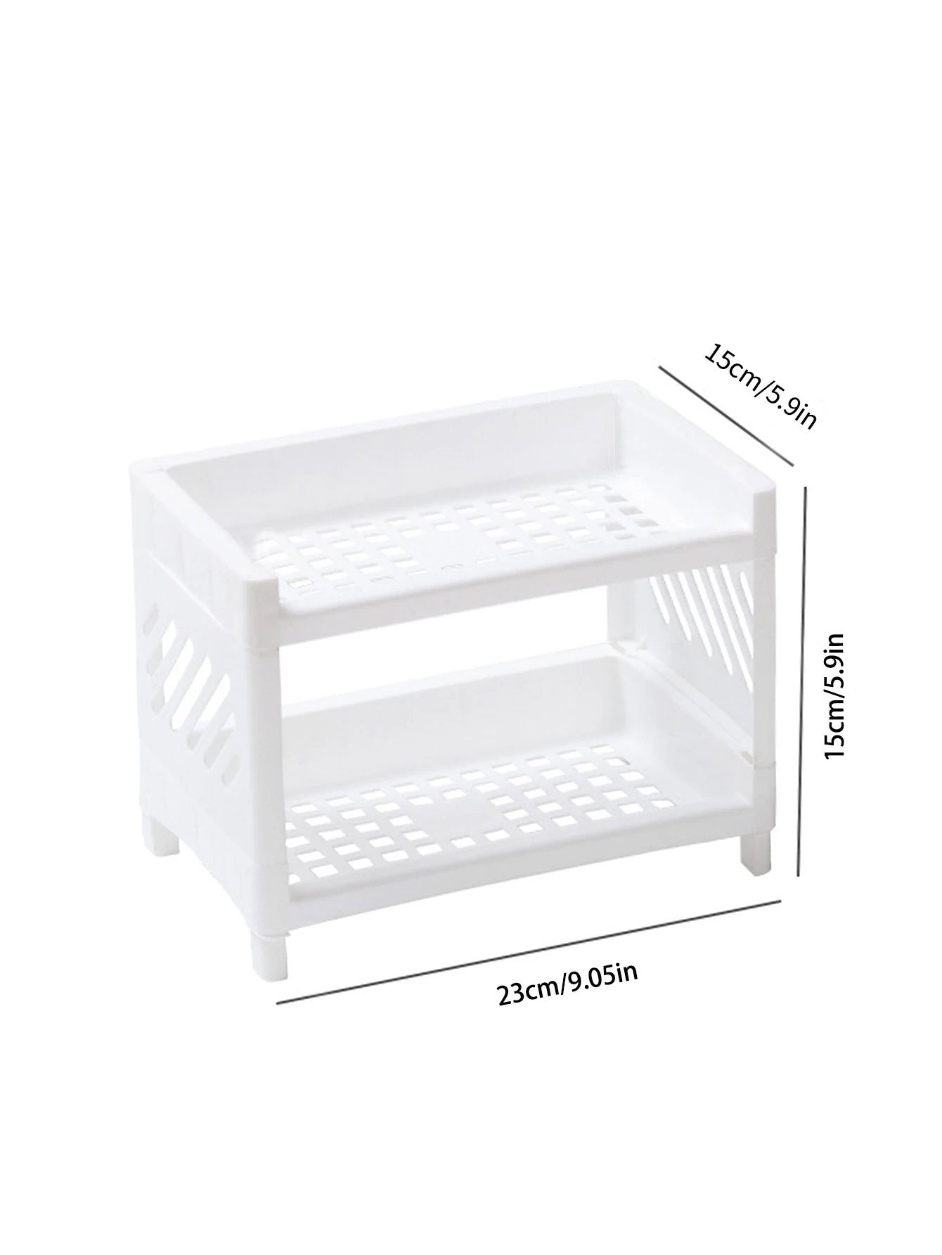 1PC PP Desktop Double Layer Storage Rack