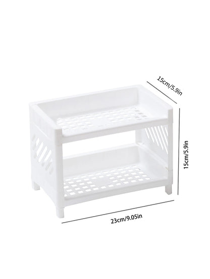 1PC PP Desktop Double Layer Storage Rack