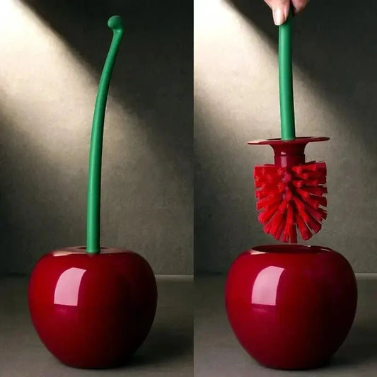 Creative Cherry Shaped Toilet Brush Holder Set