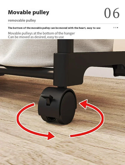 Movable Double Clothes Rack