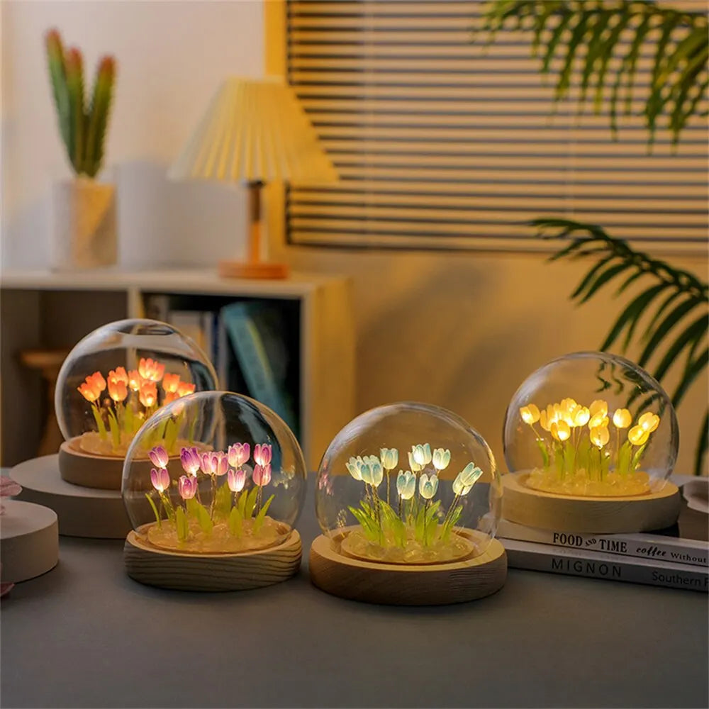 Handmade Artificial Tulip LED Night Light