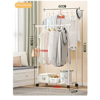 Movable Double Clothes Rack