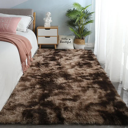 Gray Plush Carpet Soft Velvet Anti-Slip Rug