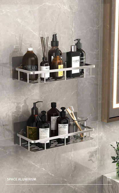 No Drill Wall Mount Bathroom Corner Shelf