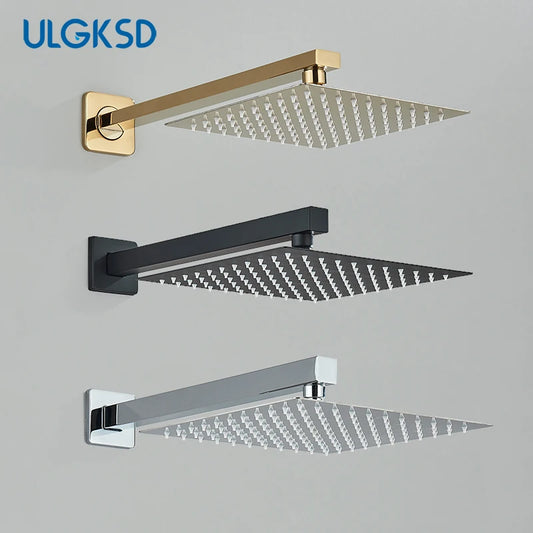 Brass Shower Head 8/10/12inch Faucet Concealed In-wall Installation Shower System Rainfall Bathroom Faucets Hot&Cold Mixer Crane - Ongo24