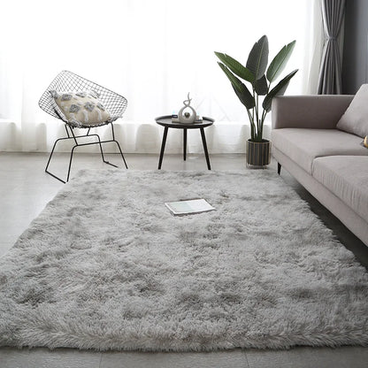 Gray Plush Carpet Soft Velvet Anti-Slip Rug