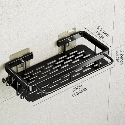 No Drill Wall Mounted Bathroom Shelf