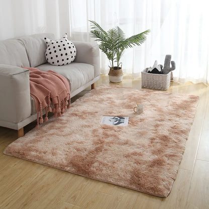 Gray Plush Carpet Soft Velvet Anti-Slip Rug