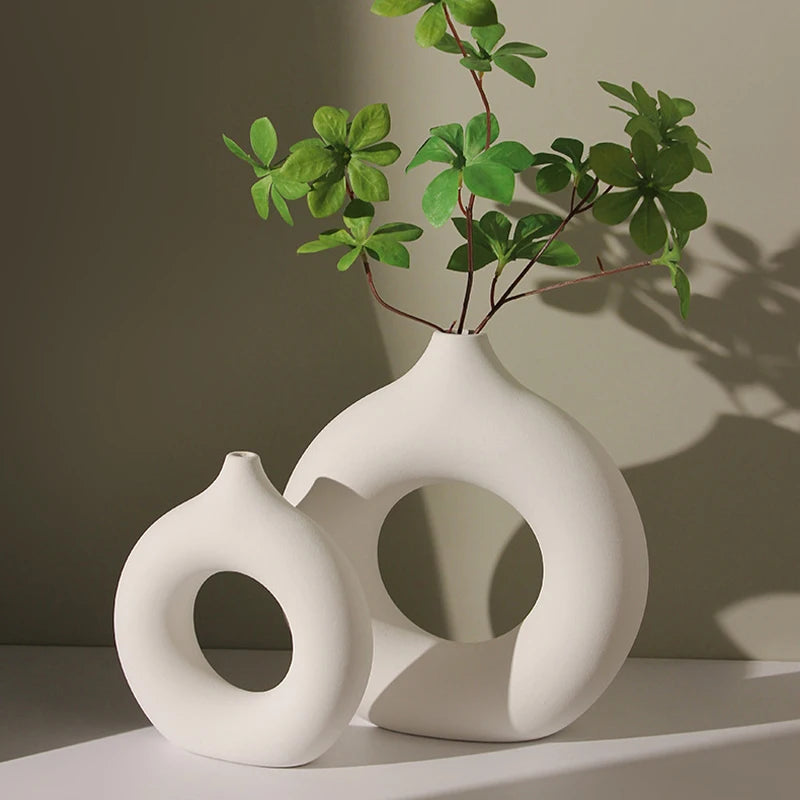 Imitation Ceramic White Vase