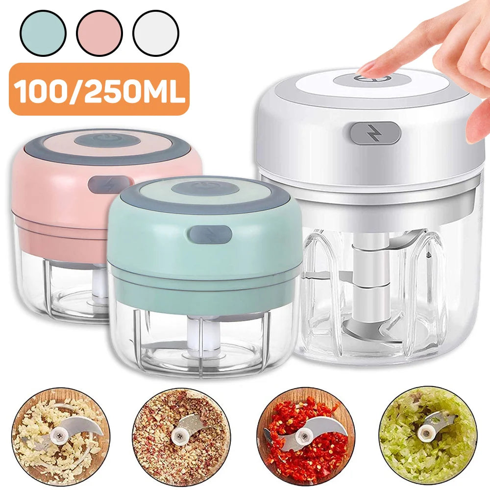 Electric Food Chopper Mini Garlic Masher