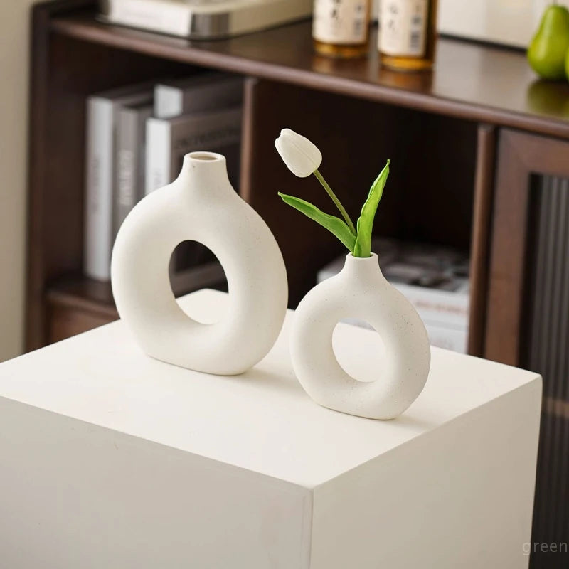 Imitation Ceramic White Vase