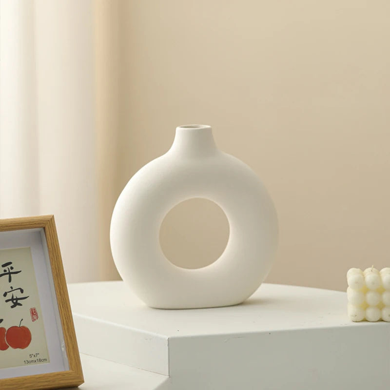 Imitation Ceramic White Vase