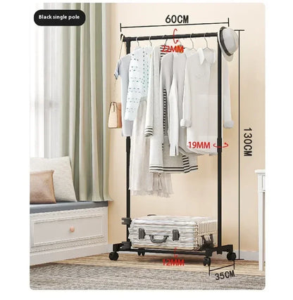 Movable Double Clothes Rack