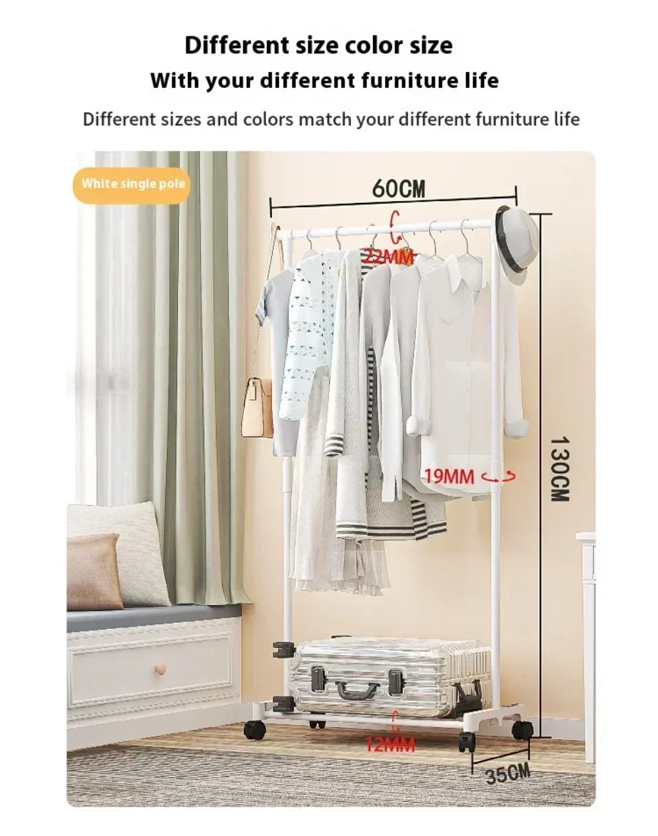 Movable Double Clothes Rack