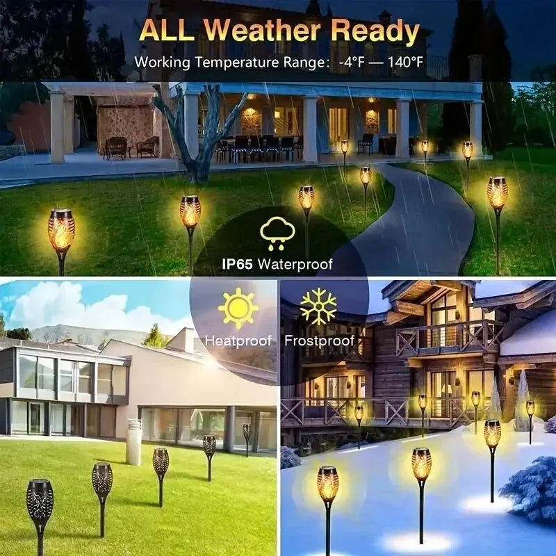 12LED Solar Flame Torch Light