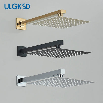 Brass Shower Head 8/10/12inch Faucet Concealed In-wall Installation Shower System Rainfall Bathroom Faucets Hot&Cold Mixer Crane - Ongo24
