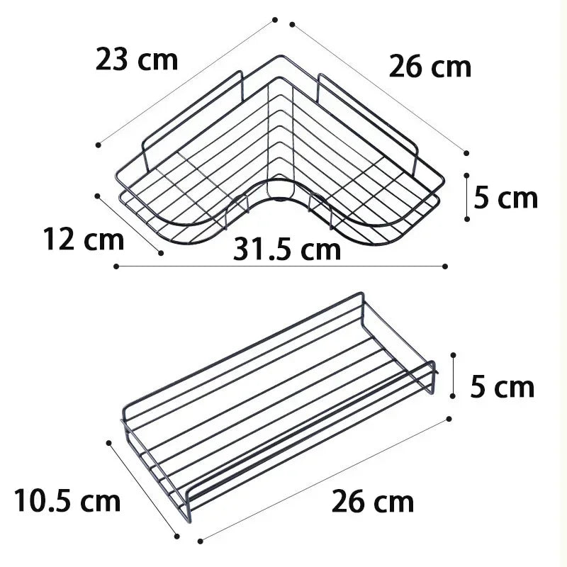 Floating Wall Shelf Metal Organizer Cart