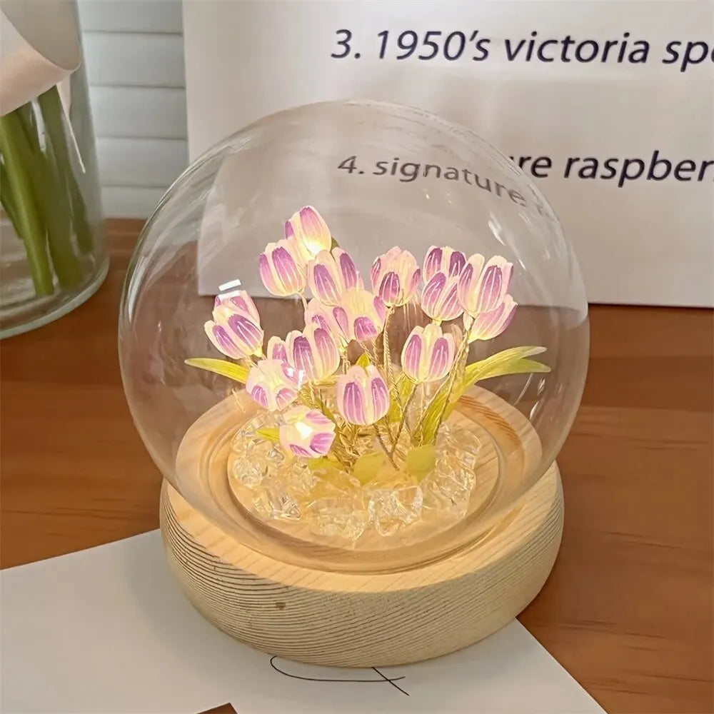 Handmade Artificial Tulip LED Night Light