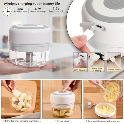 Electric Food Chopper Mini Garlic Masher