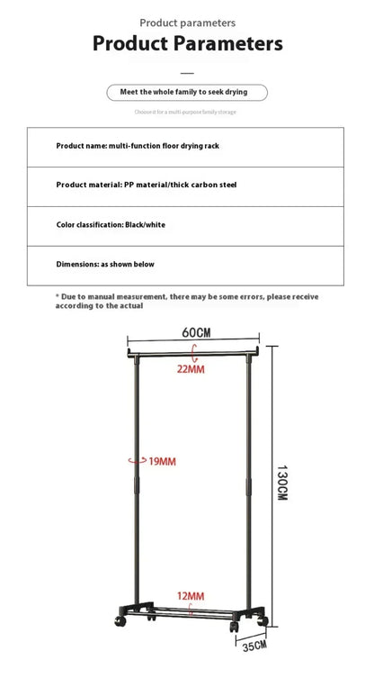 Movable Double Clothes Rack