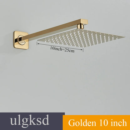 Brass Shower Head 8/10/12inch Faucet Concealed In-wall Installation Shower System Rainfall Bathroom Faucets Hot&Cold Mixer Crane - Ongo24