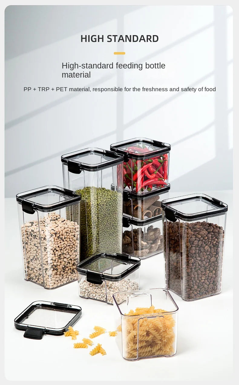 Sealed Kitchen Grain Storage Jars Set