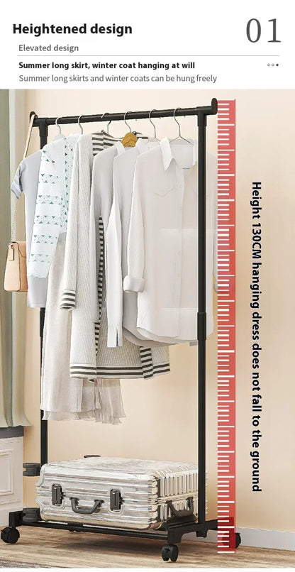 Movable Double Clothes Rack