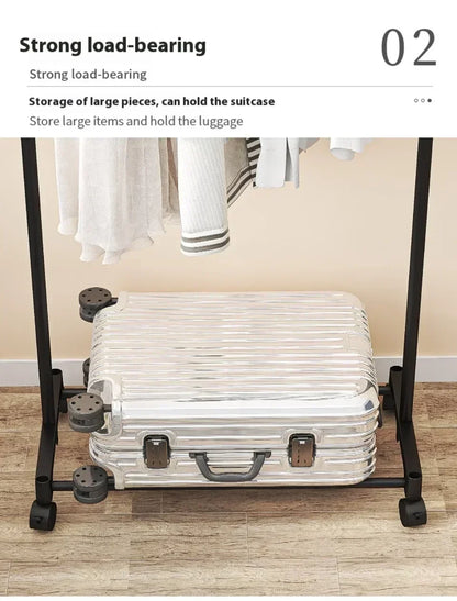 Movable Double Clothes Rack