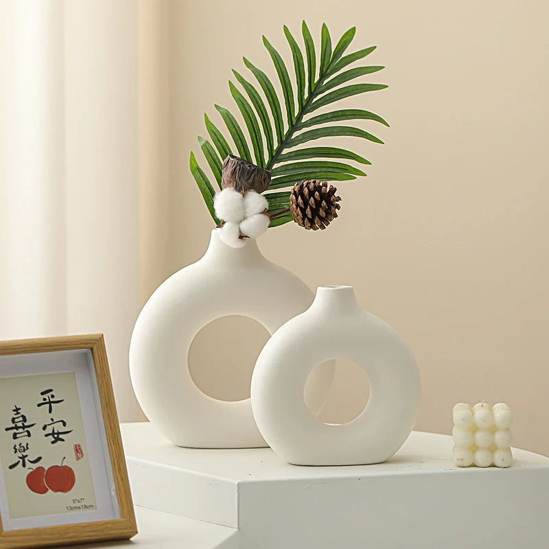 Imitation Ceramic White Vase