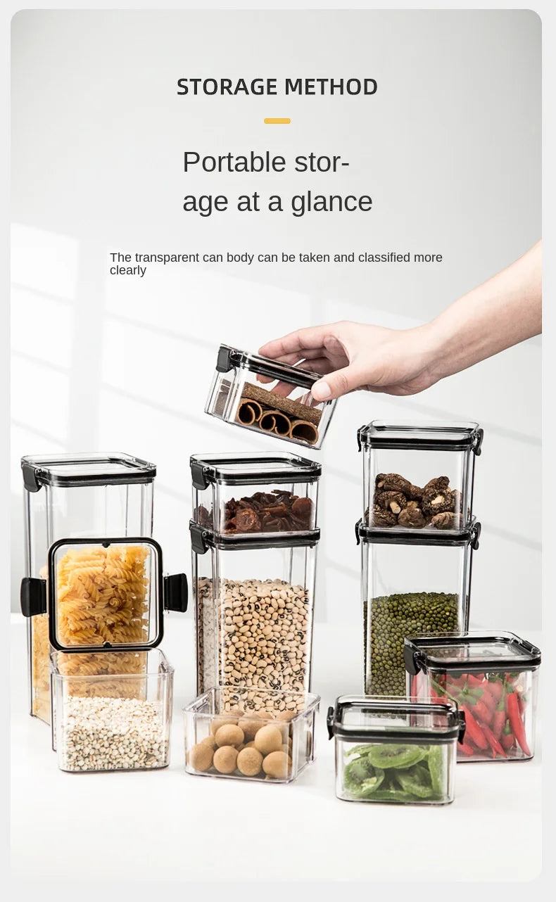 Sealed Kitchen Grain Storage Jars Set